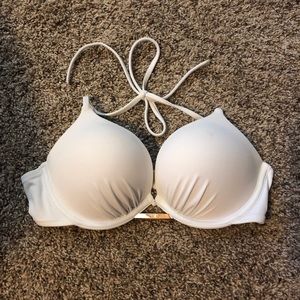 White pushup bikini top